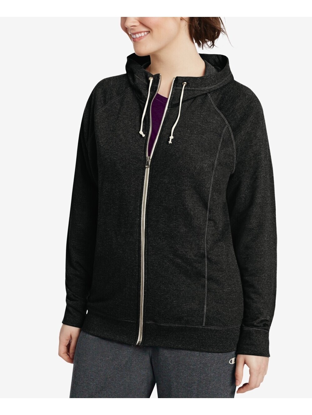 Champion Womens French Terry Full Zip Hoodie Size XL